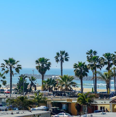 Stay just a block away from the beach