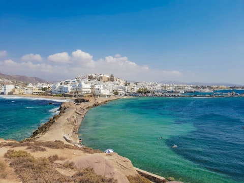 Explore Naxos Town's labyrinthine alleyways, twenty minutes by car