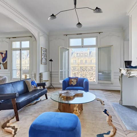Take in the views from the Juliet balconies of Paris's stunning architecture