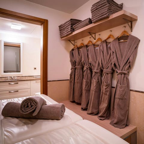 Find your zen in the private on-site spa facilities