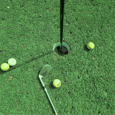 Enjoy a match of golf at the Aucanada Golf course, just a drive away