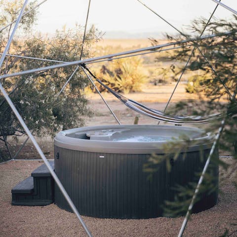 Soak your tired muscles in the jacuzzi