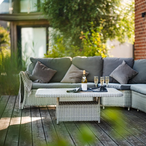 Enjoy a barbecue and evening drinks on the patio