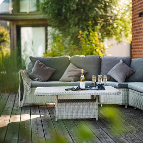 Enjoy a barbecue and evening drinks on the patio