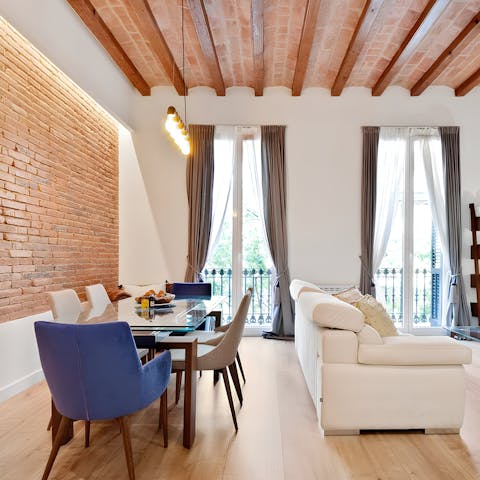 Open up the Juliet balcony doors and watch the streets bustle below