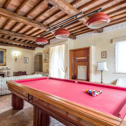 Challenge your family to a game of pool