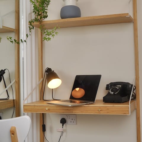 Get some work done on this stylish desk corner