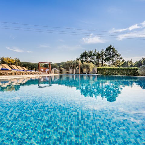 Feel the sun on your skin as you back float in the private pool