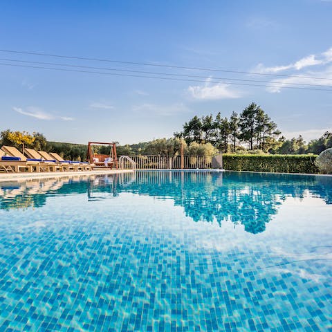 Feel the sun on your skin as you back float in the private pool