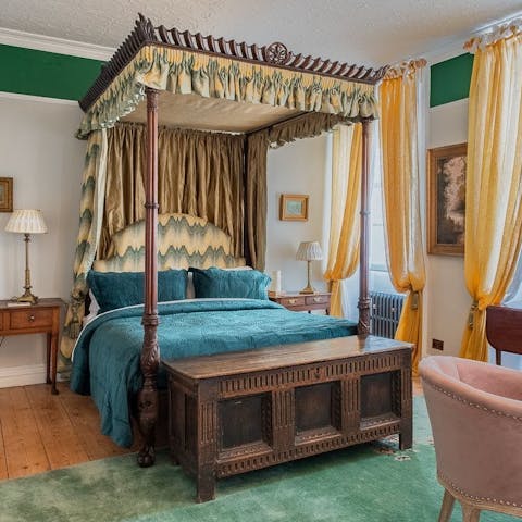 Sleep soundly in the four-poster bed