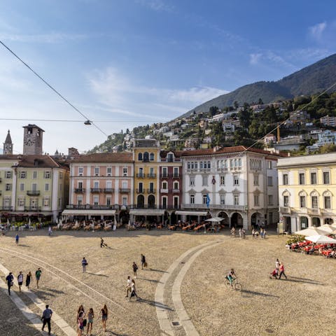 Stay in the centre of lovely Locarno, 600m away from Lake Maggiore