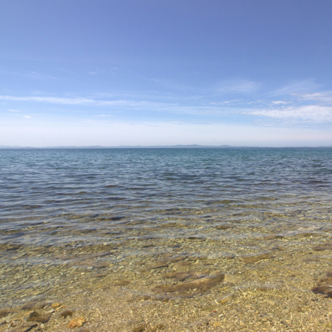 Stroll along Mareda beach, a ten-minute drive away