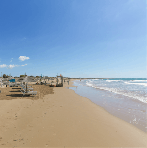 Mosey down to the local beach, just a thirty metre stroll away