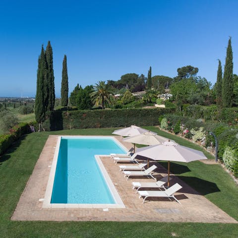 Cool off by the communal swimming pool