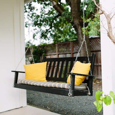 Relax on the porch in the swing seat