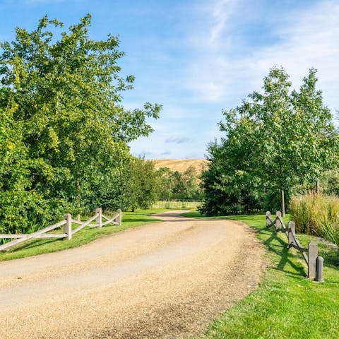 Go for a stroll around the private fourteen-acre estate