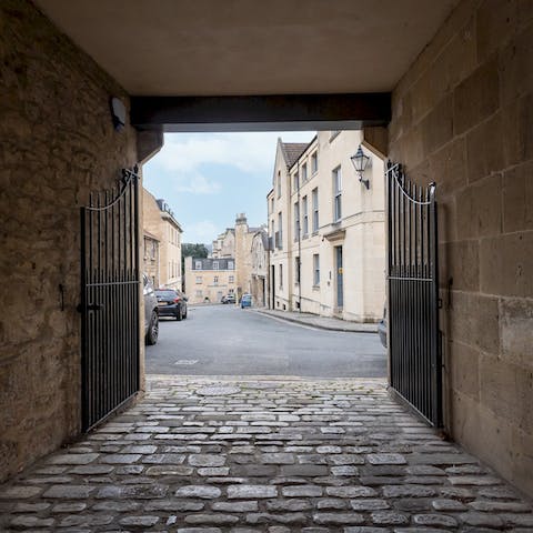 Park your car securely in the private courtyard