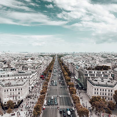 Enjoy a fresh-air filled stroll along the iconic Avenue des Champs-Élysées