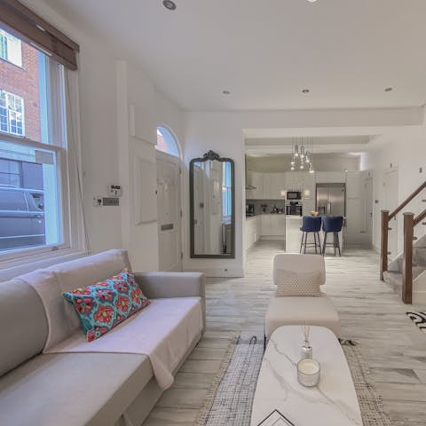 Relax in the open-plan living space with a gin and tonic