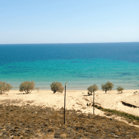 Head to Glyfada Beach for a day on the sand – it's just 300m away