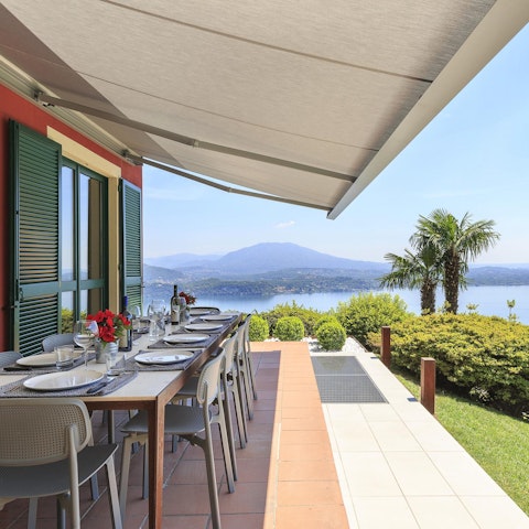 Dine over spectacular views of Lake Maggiore