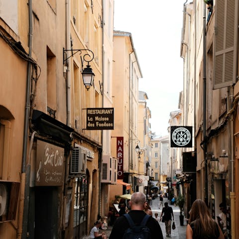 Take a ten-minute drive to the old city of Aix-en-Provence