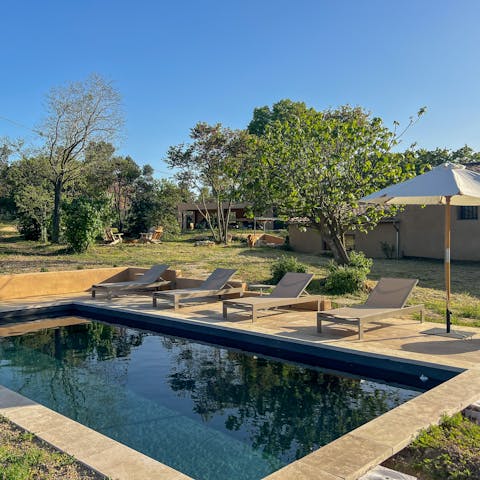 Splash around in the pool or soak up the sun