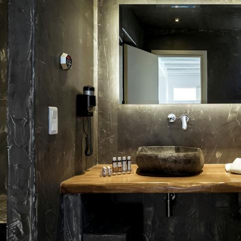 Pamper yourself in the spa-like bathroom