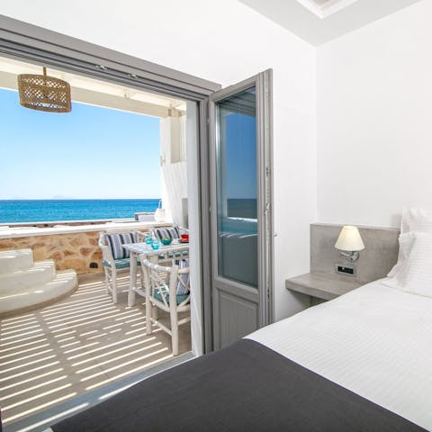 Step out onto the apartment's terrace the very moment you wake up