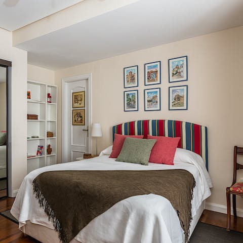 Wake up in the comfortable bedroom, ready for another day of Madrid exploring