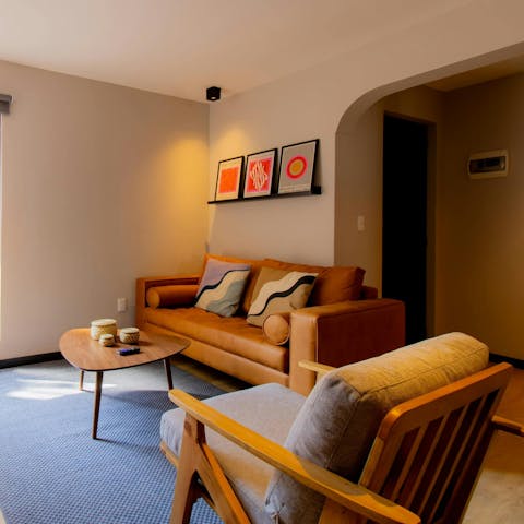 Curl up on the couch after a long day of sightseeing