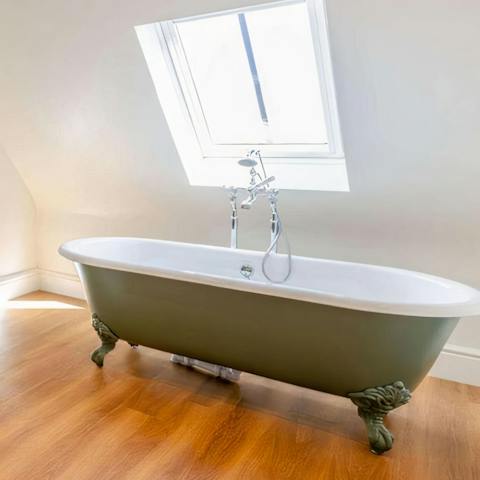 Have a soak in the bathtub, with sunlight pouring in overhead