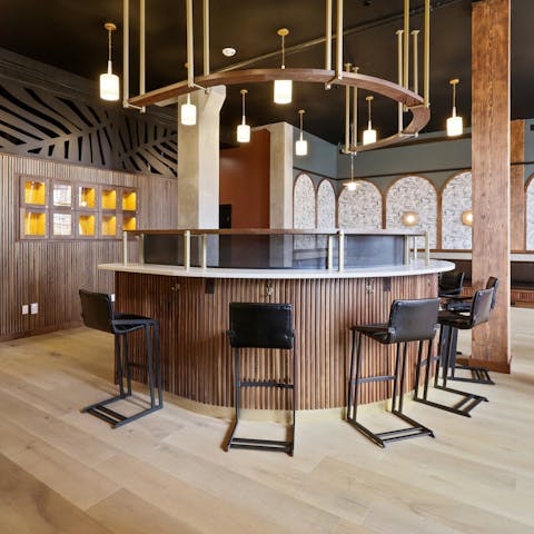 Enjoy a drink in the shared lobby and make some local friends