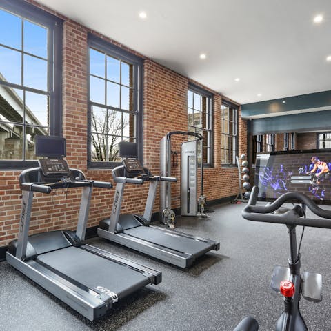 Keep on top of your fitness at the onsite gym