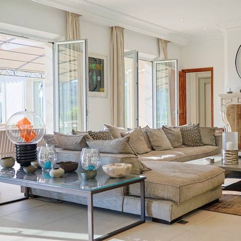 Relax in the double living room before chef-prepared meals