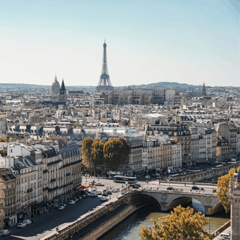 Stroll along the Seine, just a short walk away