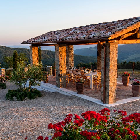 Savour delicious Italian meals served on the terrace