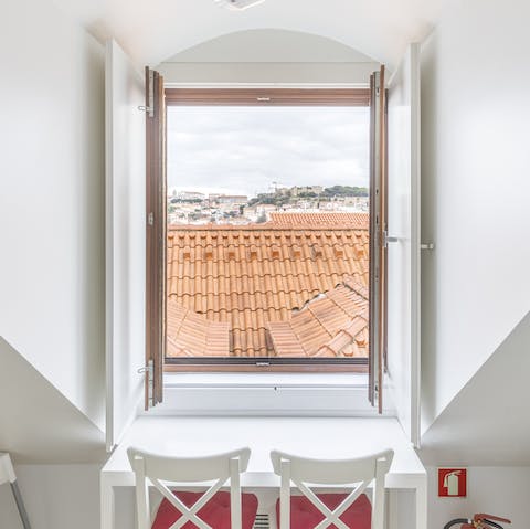 Sip a coffee at the breakfast nook accompanied with glorious city vistas
