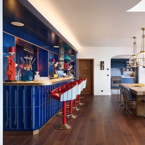 Shake up a special cocktail at the well-stocked bar