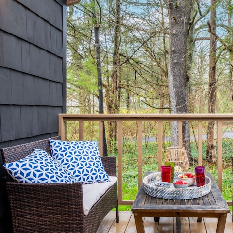 Sit out among the trees with a drink in hand