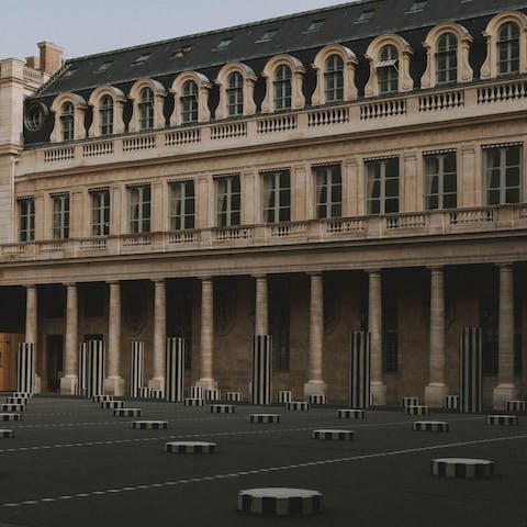 Stroll fifteen minutes to the stunning Palais Royal gardens