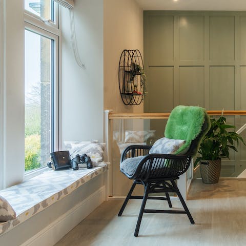 Take in the scenic country views from the living room window