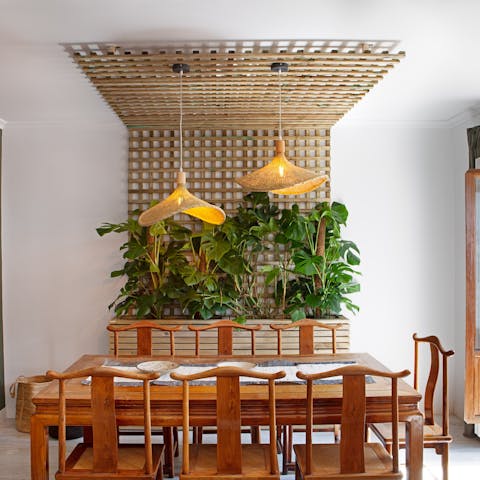 Enjoy a meal in the unique dining area