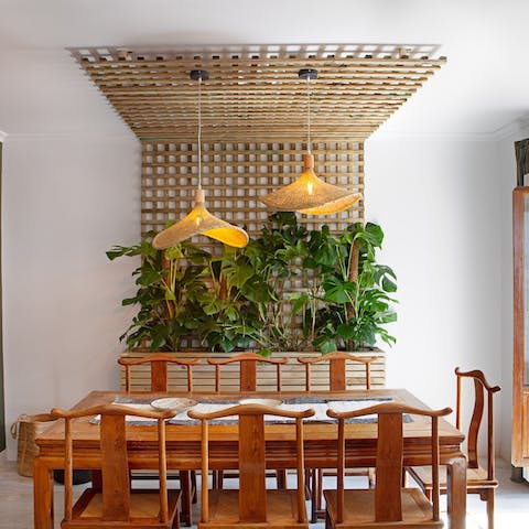 Enjoy a meal in the unique dining area