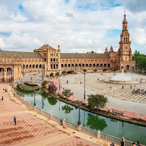Start your sightseeing at Plaza de España, thirty minutes away