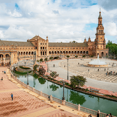 Start your sightseeing at Plaza de España, thirty minutes away