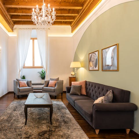 Unwind amid the traditional decor of this elegant home