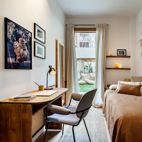 Catch up on work at the second bedroom's desk