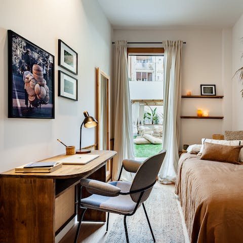 Catch up on work at the second bedroom's desk