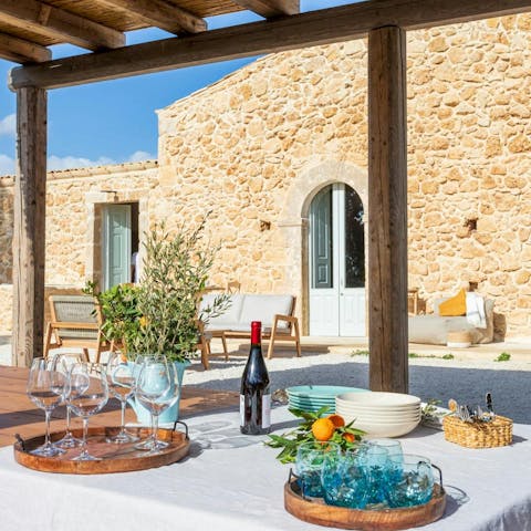 Savour delicious Italian meals served on the terrace